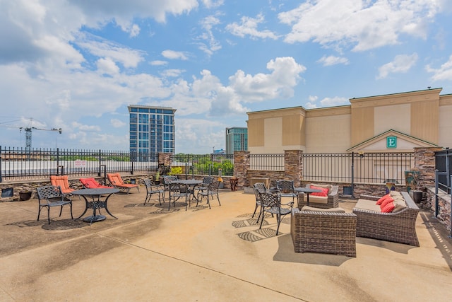 view of patio / terrace with an outdoor hangout area