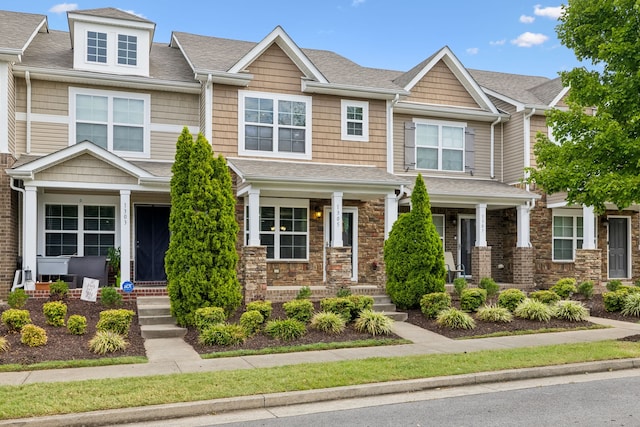 craftsman inspired home with covered porch