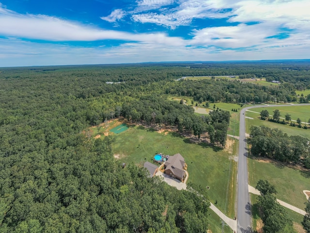 drone / aerial view featuring a rural view