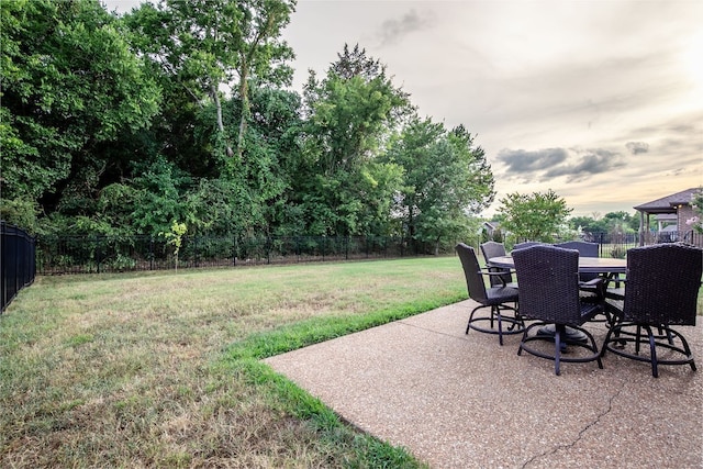 view of yard featuring a patio area