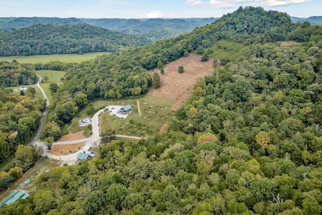 4818 Ensor Hollow Rd, Buffalo Valley, TN 38548 - birds eye view of property featuring a mountain view and a view of trees