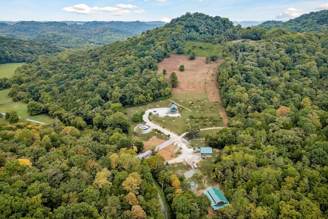 4818 Ensor Hollow Rd, Buffalo Valley, TN 38548 - birds eye view of property featuring a mountain view and a view of trees