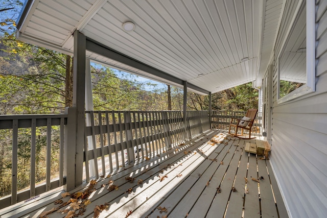 wooden deck with a porch