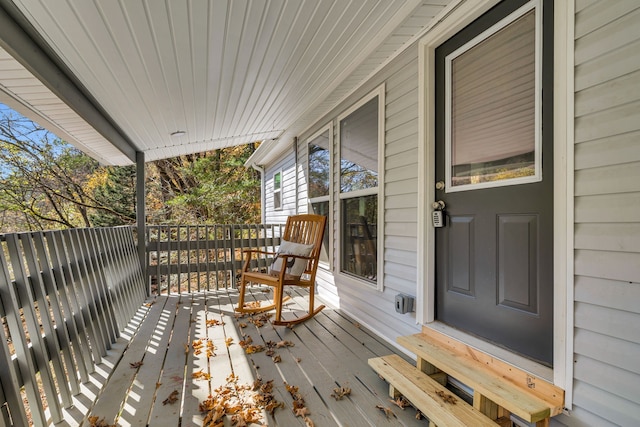 wooden deck featuring a porch