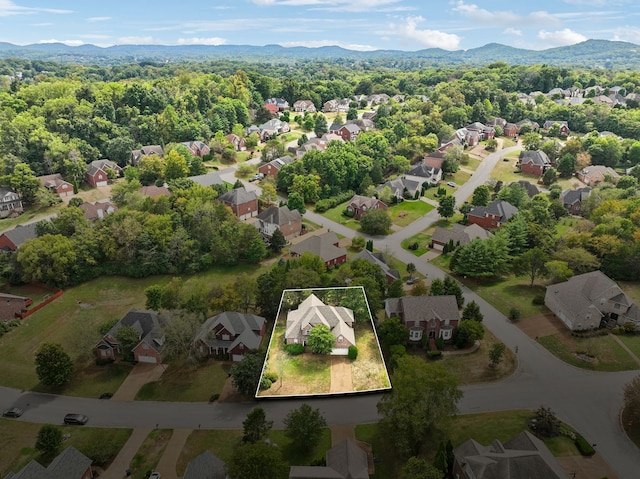 bird's eye view featuring a mountain view