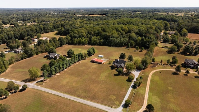 drone / aerial view with a rural view