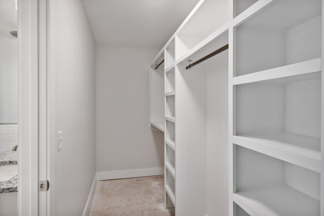 view of walk in closet