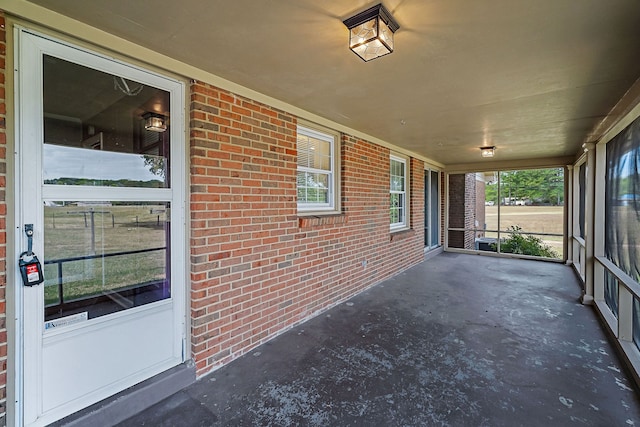 view of unfurnished sunroom