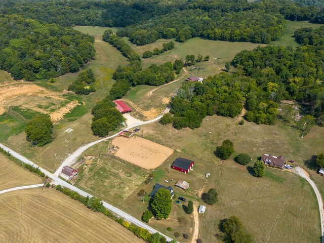 bird's eye view with a rural view