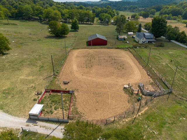 aerial view with a rural view