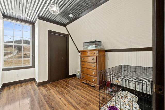 interior space with hardwood / wood-style flooring