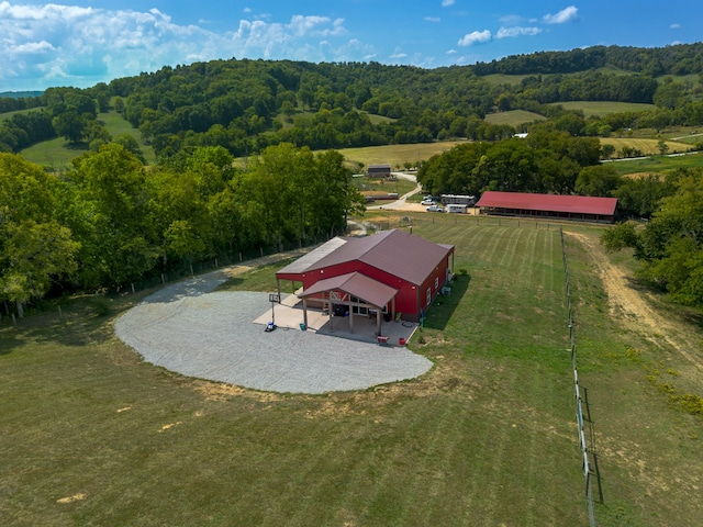 aerial view featuring a rural view