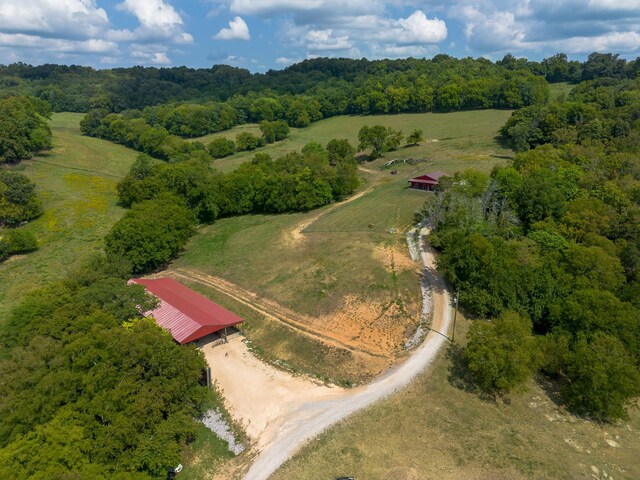 drone / aerial view with a rural view