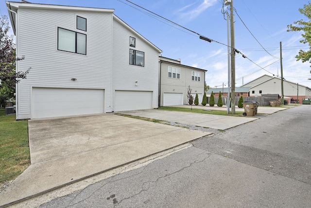 exterior space featuring a garage