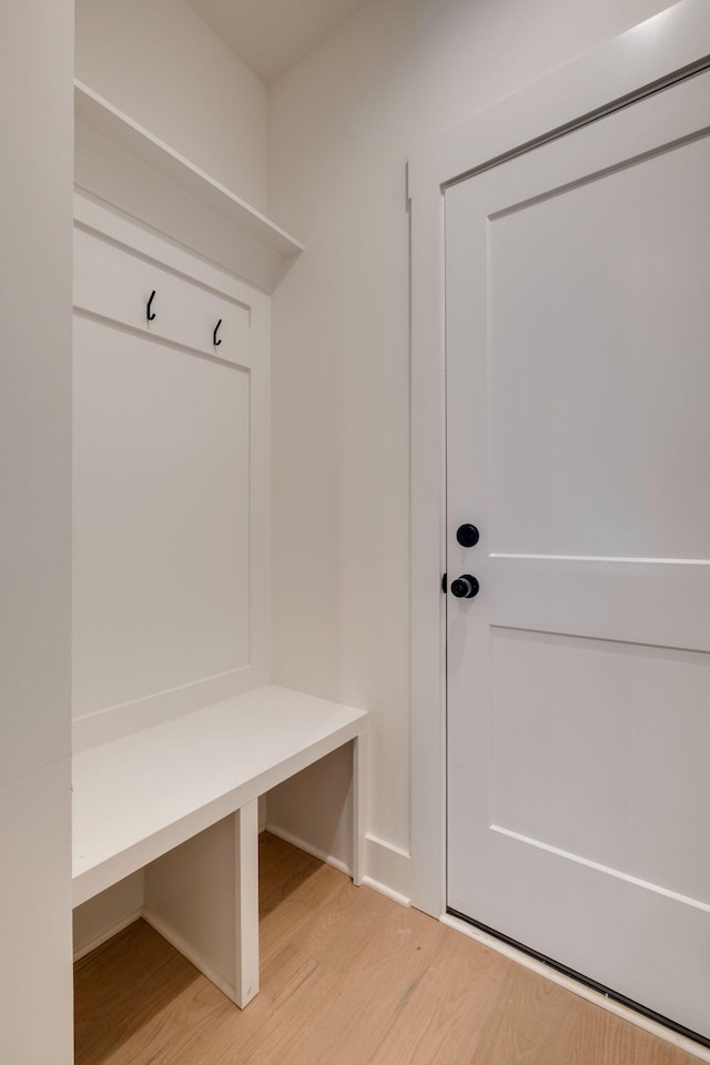 mudroom featuring light wood-type flooring