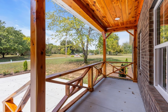 view of patio featuring a porch