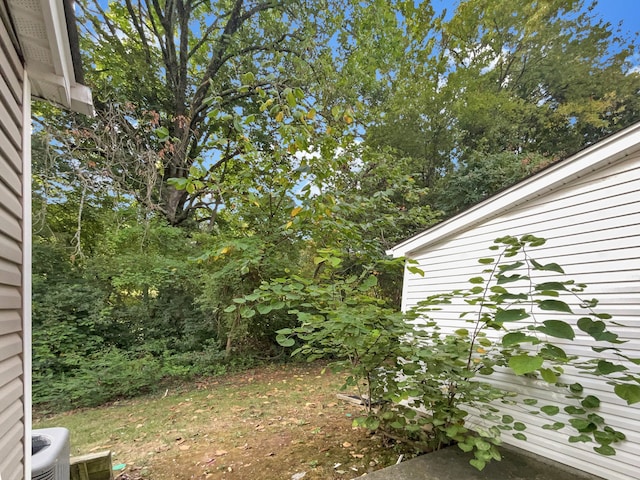 view of yard with central AC unit