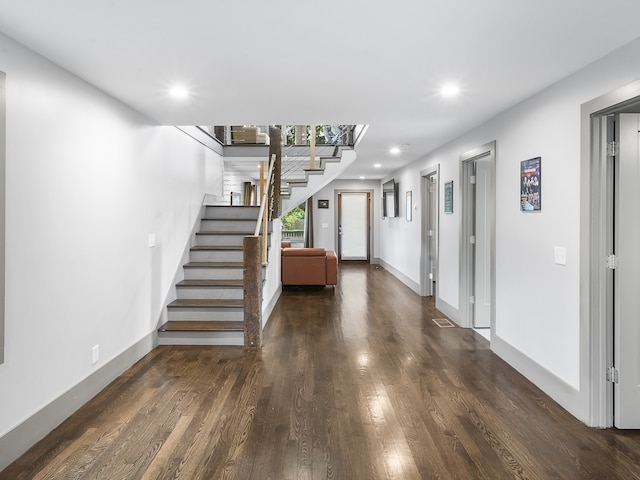 interior space featuring dark hardwood / wood-style floors