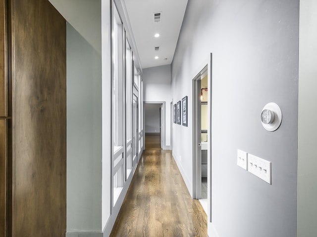 hall featuring hardwood / wood-style floors