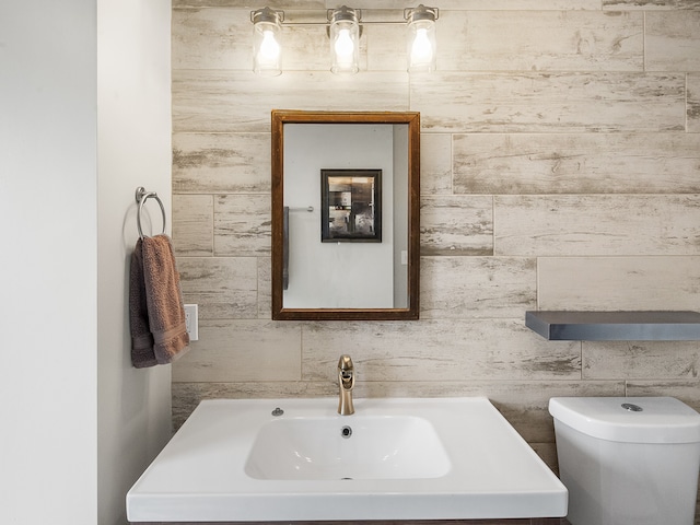 bathroom with toilet and vanity