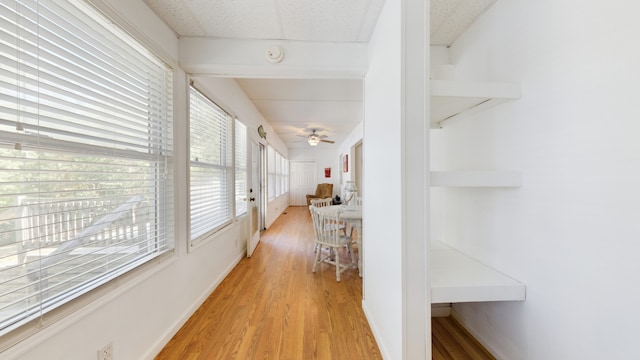 hallway with light hardwood / wood-style flooring