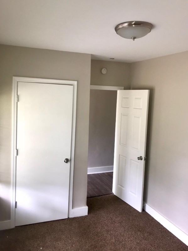 unfurnished bedroom featuring a closet and carpet floors