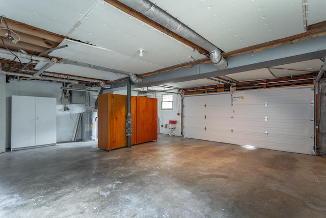 garage featuring electric water heater