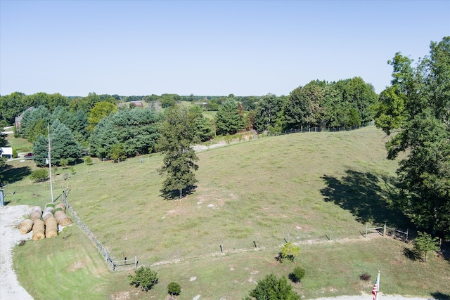 aerial view with a rural view