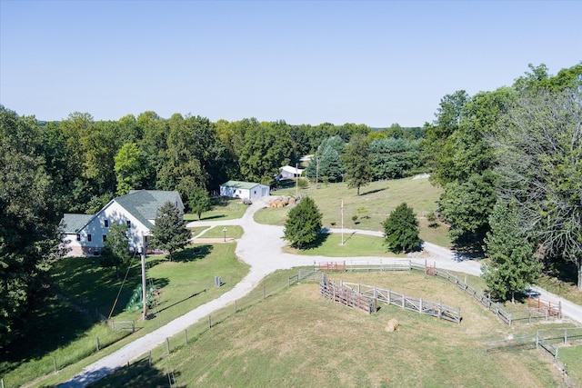 bird's eye view featuring a rural view