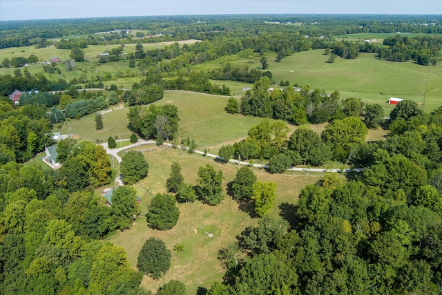 bird's eye view featuring a rural view