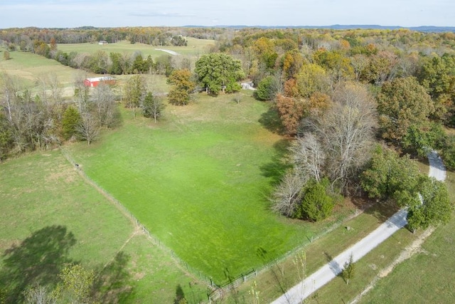 aerial view with a rural view