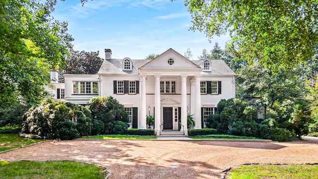 view of greek revival inspired property