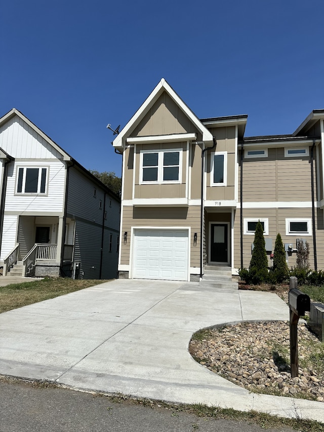 view of front of property featuring a garage