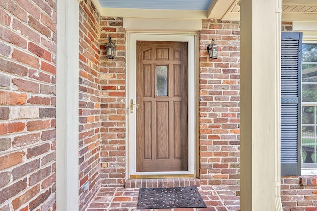 5053 Villa Crest Dr, Nashville, TN 37220 - doorway to property with brick siding and covered porch