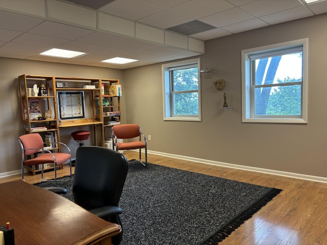 5053 Villa Crest Dr, Nashville, TN 37220 - home office with wood finished floors and a paneled ceiling