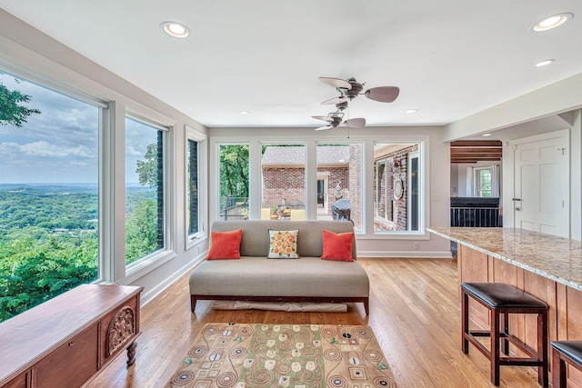 5053 Villa Crest Dr, Nashville, TN 37220 - sunroom featuring healthy amount of natural light, wood finished floors, and recessed lighting