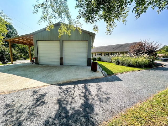 view of garage