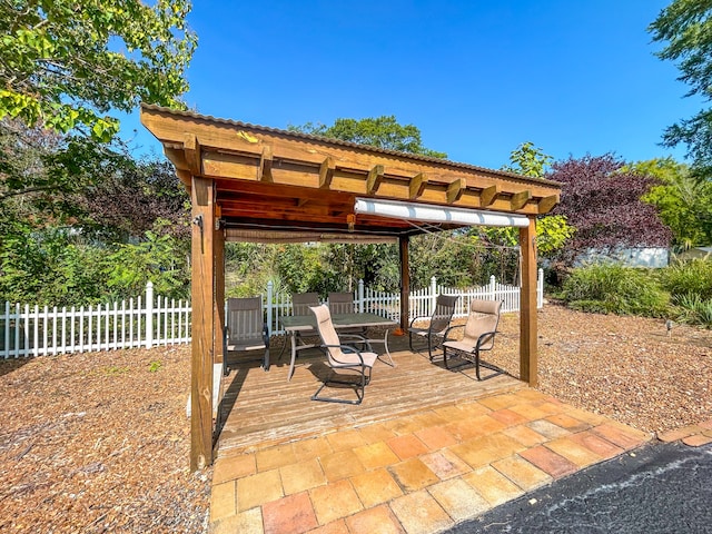 view of patio featuring a deck