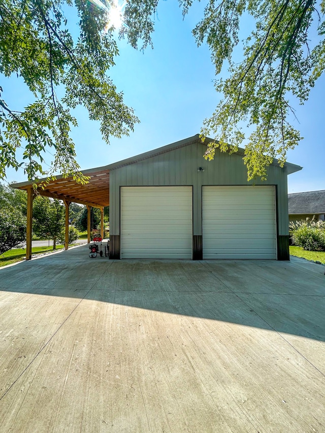 view of garage