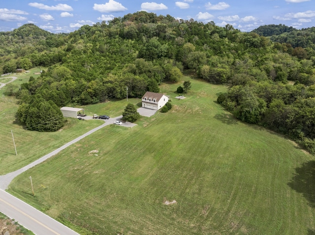 aerial view with a rural view