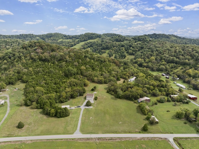 drone / aerial view with a rural view