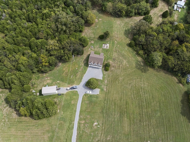 aerial view with a rural view