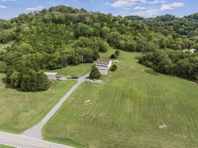 aerial view with a rural view