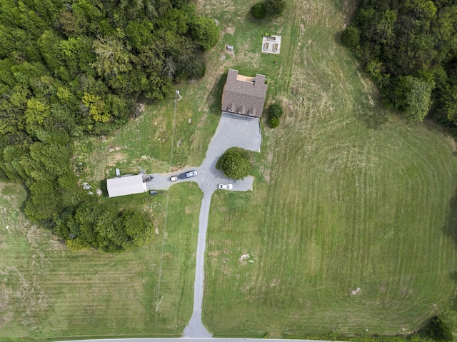 bird's eye view with a rural view