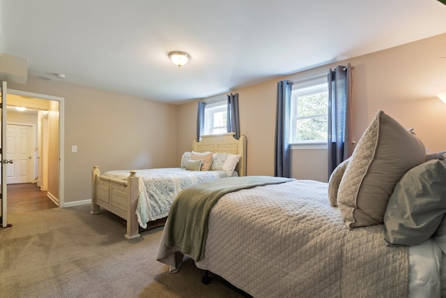 bedroom featuring carpet