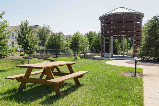 view of community with a lawn