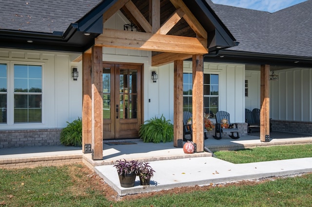 entrance to property with a porch