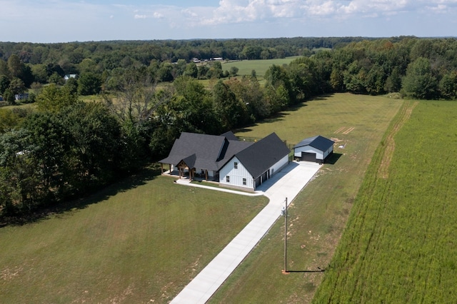 drone / aerial view featuring a rural view