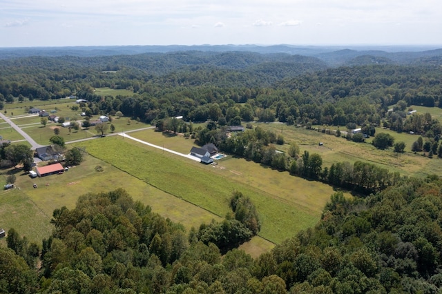 aerial view with a rural view