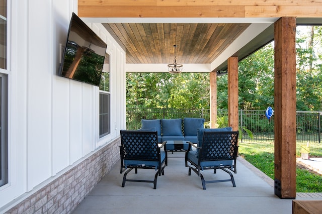 view of patio with an outdoor hangout area